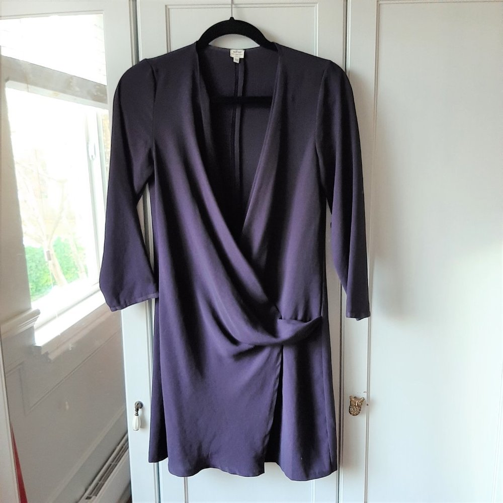 Aritzia Wilfred Front Twist Dress w/ Japanese Fabric 3/4 Sleeve